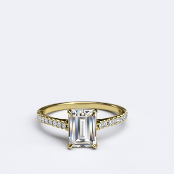 1.1ct Baguette Cut Diamond Gold Engagement Ring - 06GG72